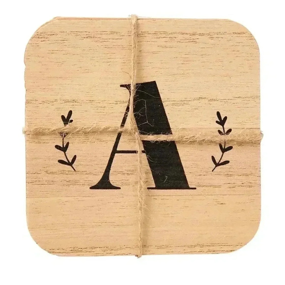 K Monogram Coasters - Picture 2 of 3